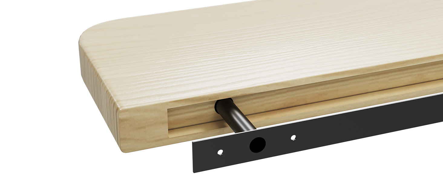 Плаваючі полиці Wandregal з дерева, набір 2 шт., коричневі - настінні полиці без кріплень для вітальні, спальні, кухні, для книг та декору