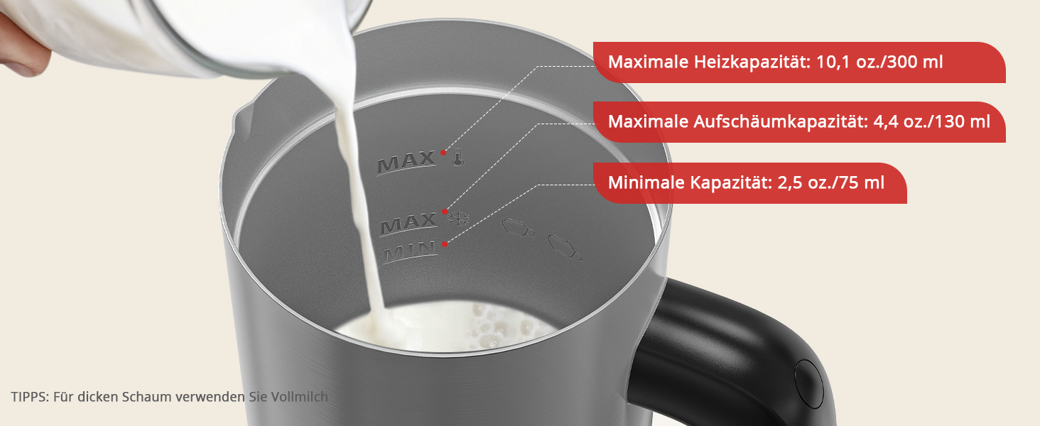 Електричний спінювач молока PARIS RHÔNE 4-в-1, 300 мл, індукція, антипригарне покриття, бездротовий, срібний