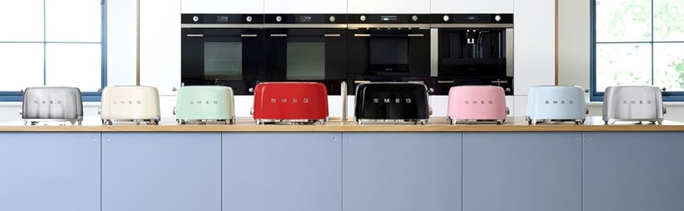 Тостер Smeg TSF01BLUK, 2 відділення, нержавіюча сталь, 950 Вт, чорний