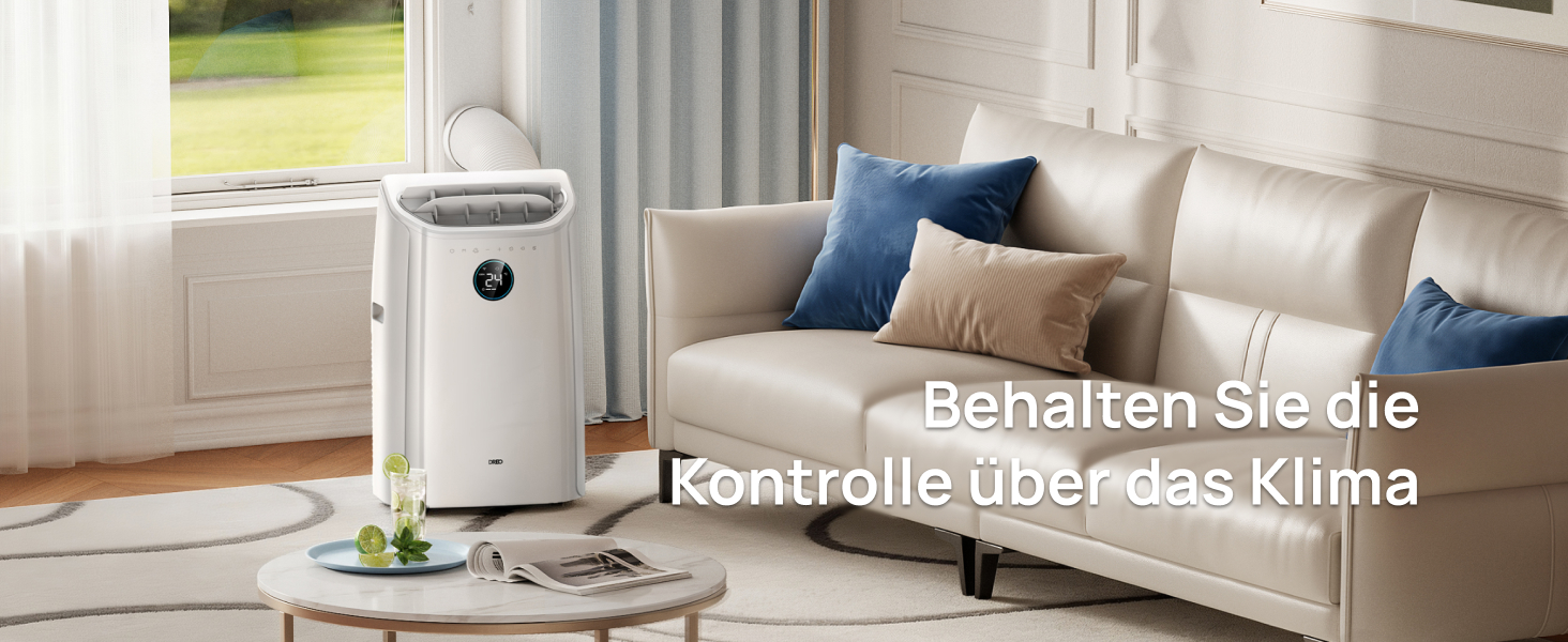 Мобільний кондиціонер DREO AC515S 10000 BTU для спальні з Wi-Fi, таймером на 24 год та функцією осушення