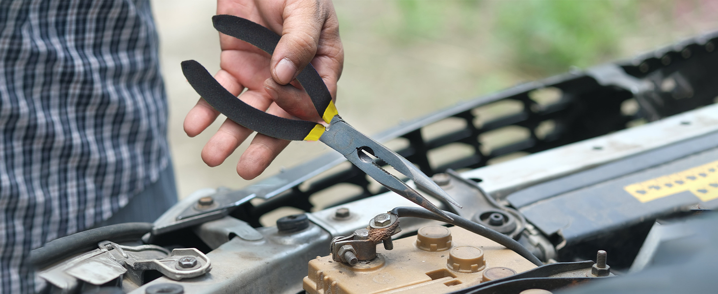 Набір інструментів CARTMAN 148 предметів для дому в пластиковому кейсі, синьо-жовтий