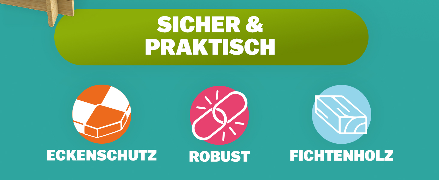 Пісочниця Spielwerk Samu з дахом від сонця 120x120 см, натуральне дерево, захист країв, UV 50, з рівнем наповнення, для дітей