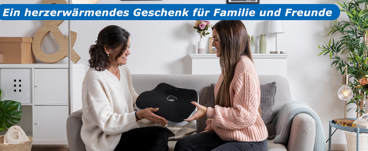 Подушка для офісного крісла з Memory Foam: ортопедична підкладка під куприк для зменшення тиску, широка подушка для сидіння для офісу, автомобіля та інвалідного візка, чорно-сіра
