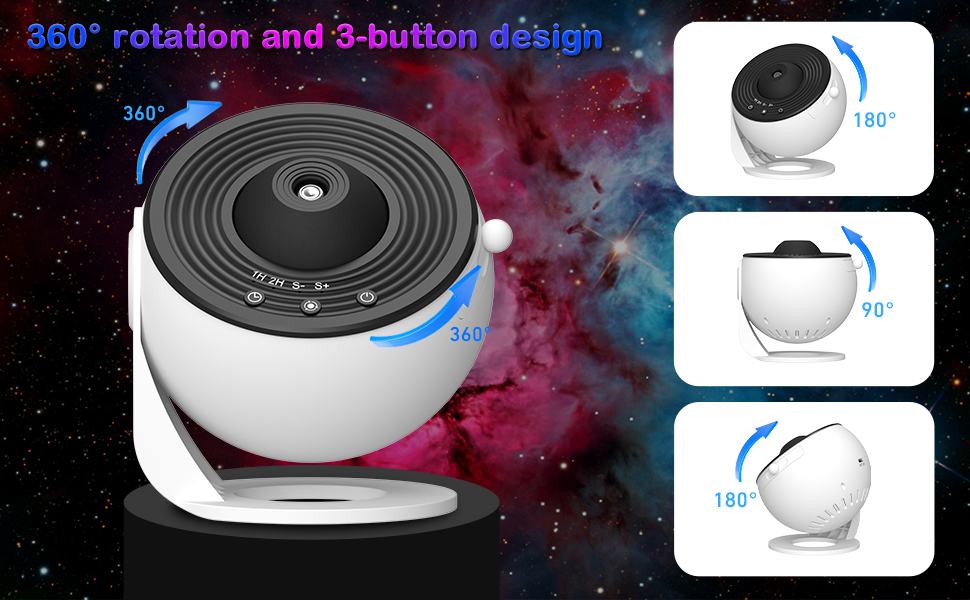 Проєктор зоряного неба Sternenhimmel: Планетарій для дітей та дорослих з 13 дисками, туманність, місяць, галактика - нічник