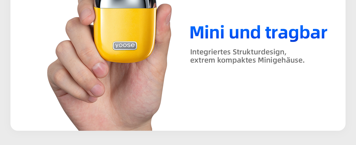 Електрична бритва Yoose MINI для чоловіків, IPX7 водонепроникна, з мотором 8000 об/хв, Type-C зарядка, жовта