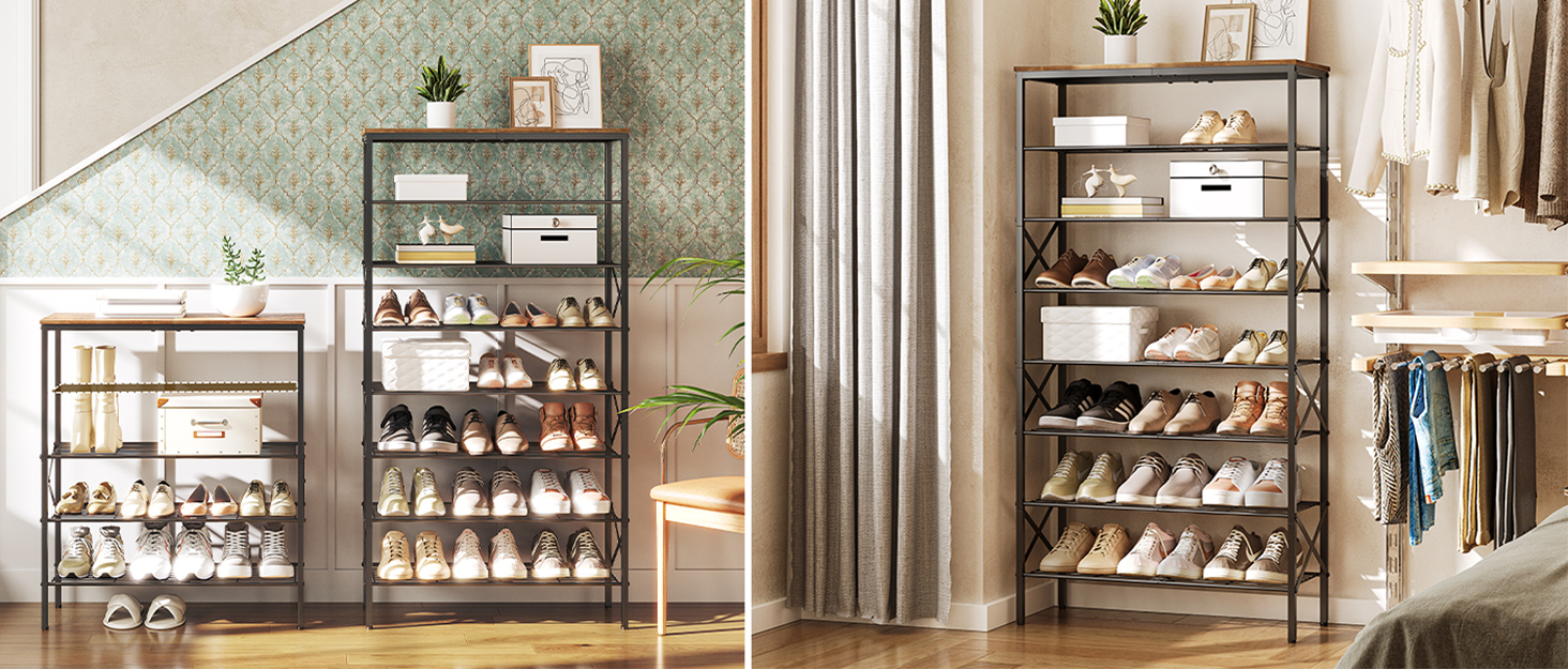 Нічний столик з підзарядкою, тумбочка з 2 шухлядами, приліжний столик з USB-портами та полицями, для вітальні, спальні, вінтажний коричневий та чорний XET02CBRY1