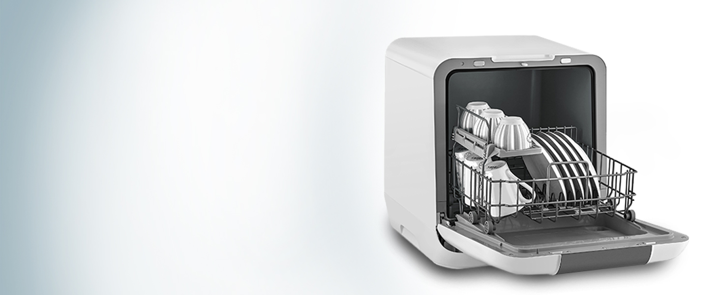 Портативна міні-мийка посуду HEINRICH'S: компактна, 6л, для дому, офісу, кемпінгу, 6 програм