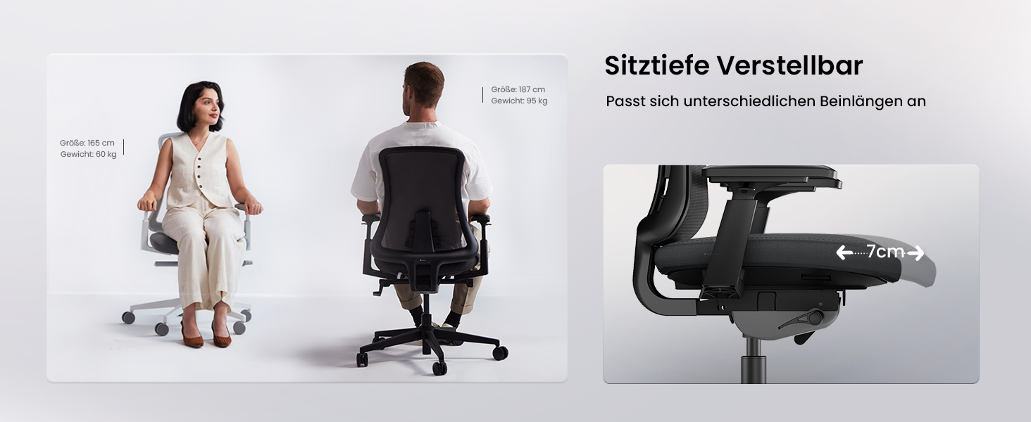 Офісний стілець ProtoArc Flexer Pro чорний з регулюванням глибини сидіння та дихаючою спинкою