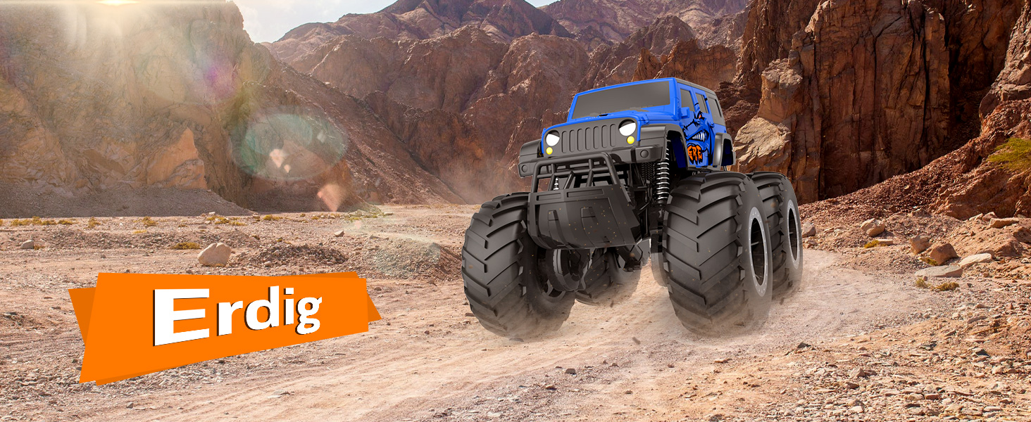 Радіокерований позашляховик Monstertruck 2.4GHz 4WD (до 15+ км/год) з двома акумуляторами, водонепроникний, для дітей від 6 років