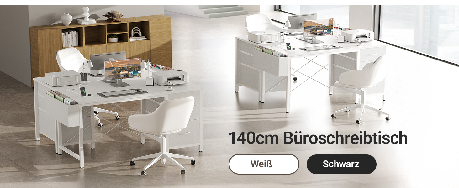 Компактний письмовий стіл Claiks з 3 ящиками, 100x60 см. Комп'ютерний стіл з розетками та USB-портами для дому та офісу