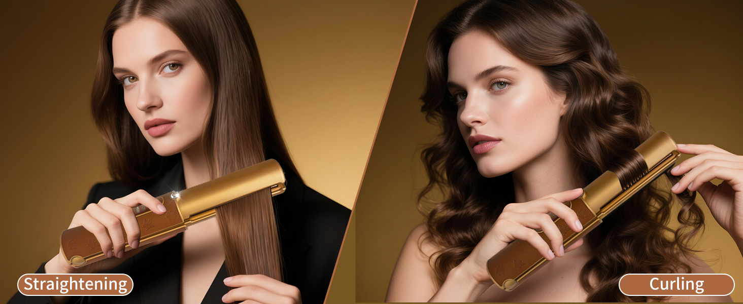 Бездротовий випрямляч для волосся Urban Ol Titan з акумулятором 5000mAh: 2-в-1, портативний міні-випрямляч для локонів та вирівнювання, швидкий нагрів до 204°C (410°F)