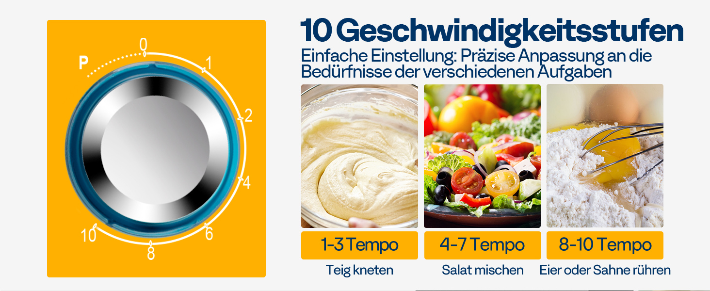 Кухонна машина VIVOHOME 5.7L, 660W з 10 швидкостями, міксер для тіста, чорна