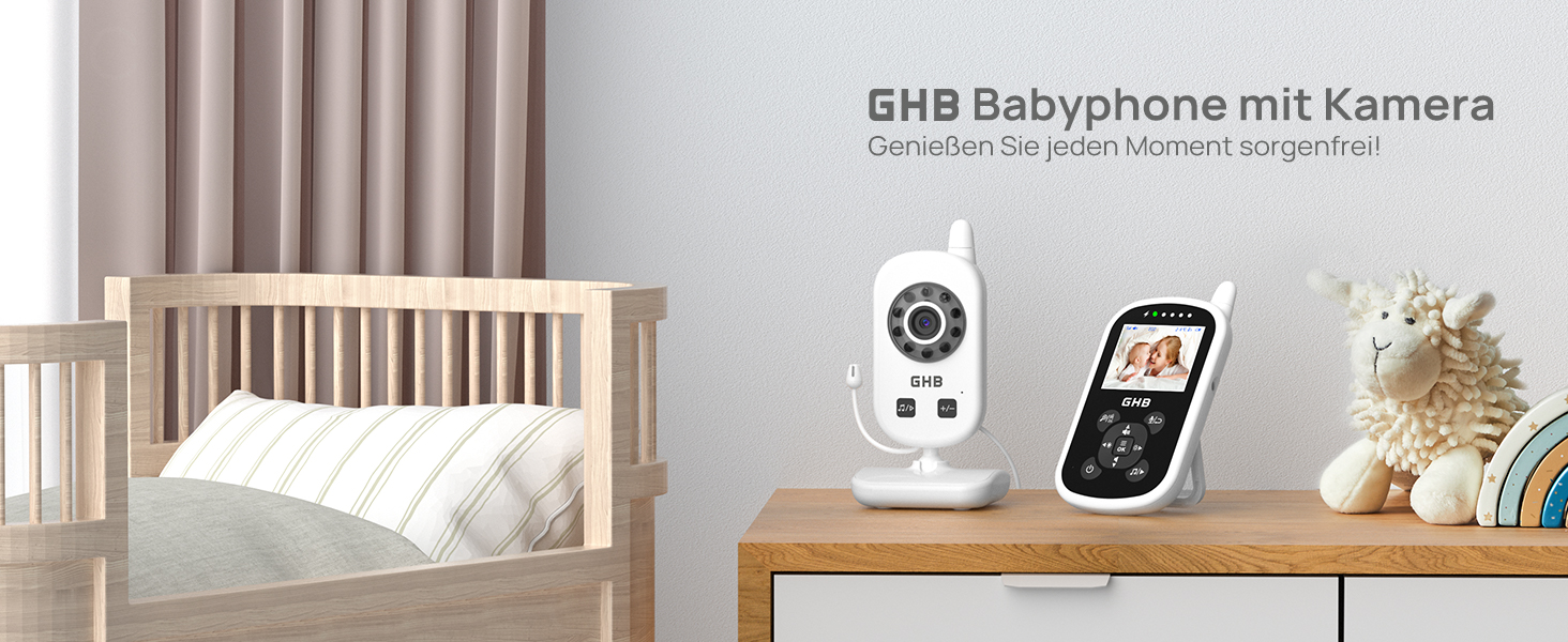 Відеоняня GHB Babyphone з камерою та монітором 2.4 дюйма