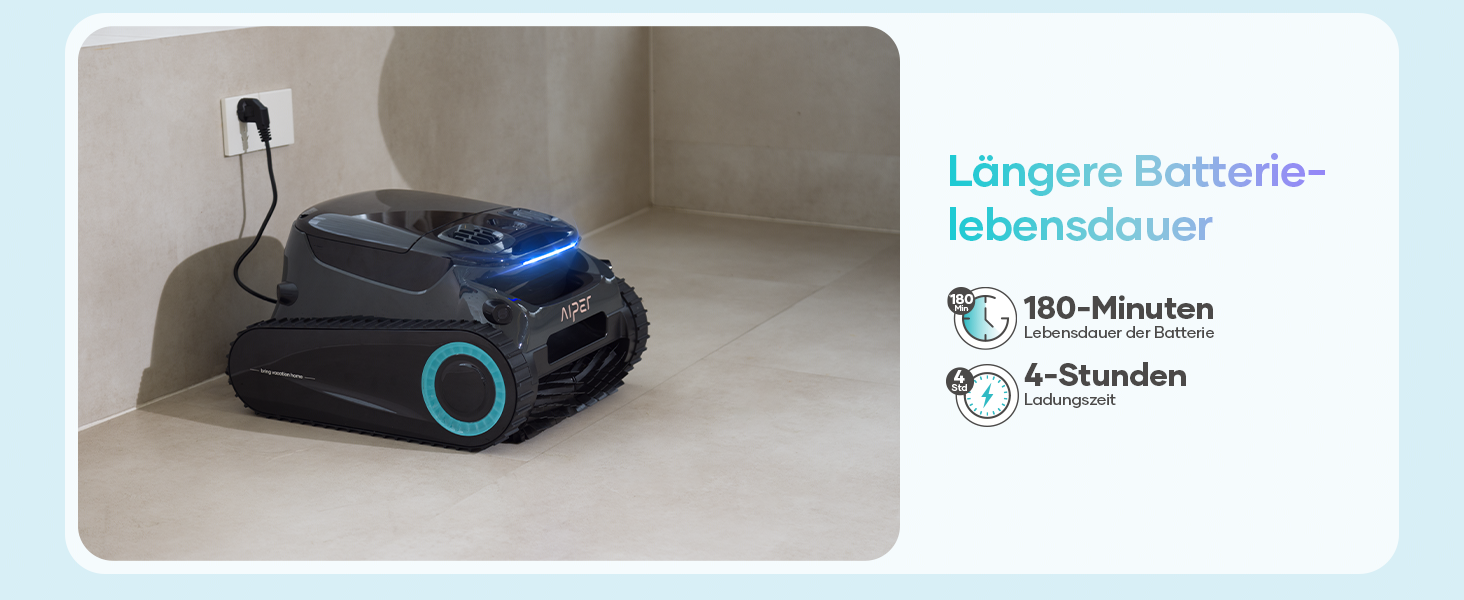 Робот-пилосос для басейну AIPER Scuba S1 Pro: автоматичне очищення дна, стін та водної лінії, розумна навігація, акумулятор до 180 хвилин, для басейнів до 200 м²