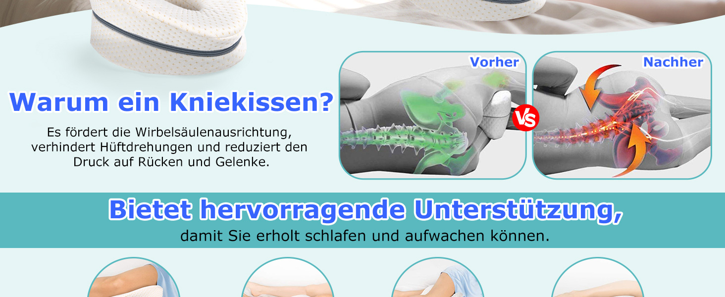 Подушка для ніг та стегон Dioxide для тих, хто спить на боці, з memory foam. Підтримка ніг, колін, стегон, спини та для вагітних. Білий колір.