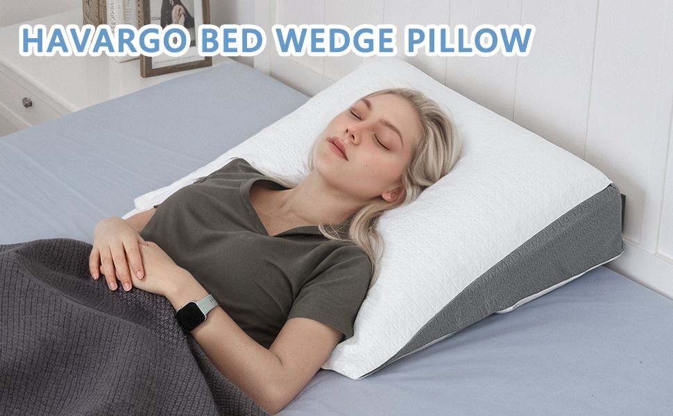 Подушка для ніг Havargo з піною з пам'яті, для підтримки ніг, знімний чохол, двошарова подушка для ніг, для сну з піднятими ногами