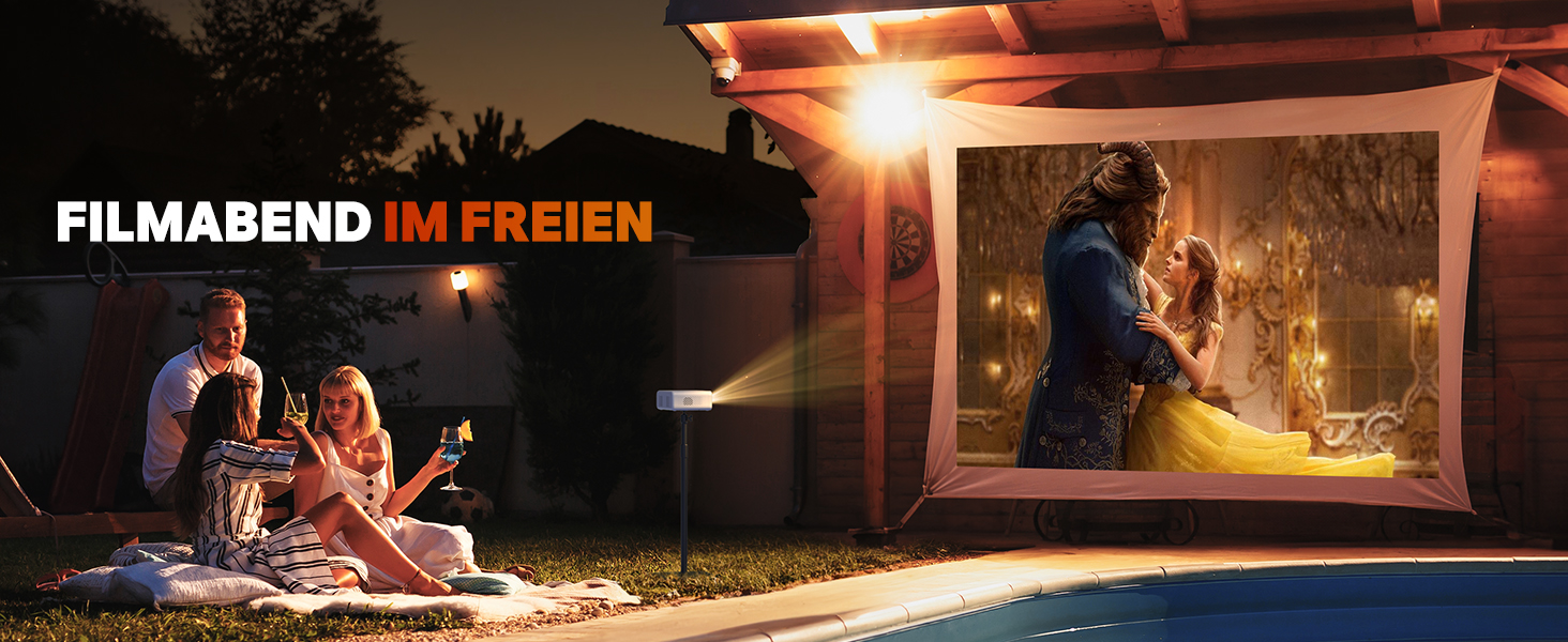 Aurzen Eazze D1 Smart Beamer: 4K проєктор для домашнього кіно з підтримкою 4K, Full HD 1080P, Netflix, Dolby Audio, автофокусом, корекцією трапеції, Wi-Fi, Bluetooth, білий