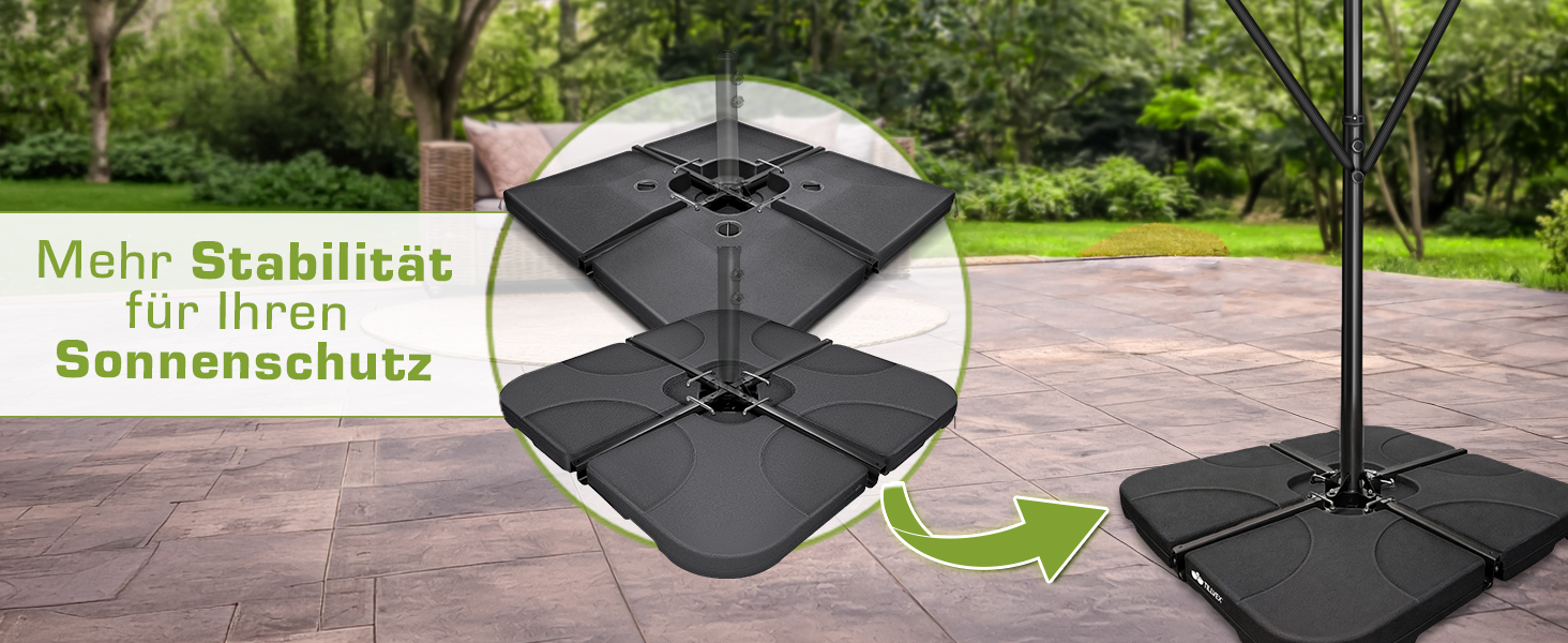 Садова парасолька tillvex Alu 300 см з кобулкою, стійкою та чохлом, антрацит — водонепроникна парасолька-ампел з захистом від UV та вітру, поворотна на 360°
