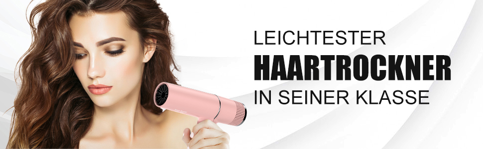 Фен для волосся slopehill з безщітковим двигуном, 2000W, Oxy Active Technology, LED-дисплеєм та мікрофільтром, ультралегкий (268г)