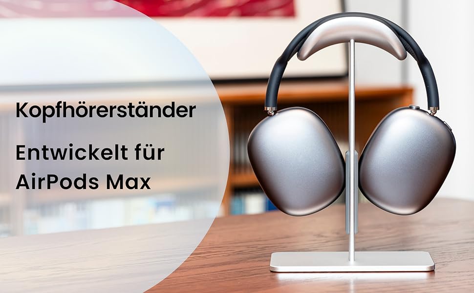 Підставка для навушників AirPods Max, алюміній, чорний, з режимом сну, антиковзаюча, захист від подряпин