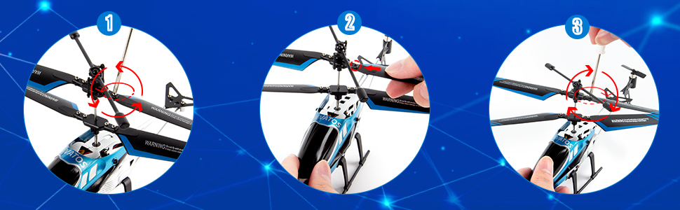 Радіокерований вертоліт VATOS YD-927, RC гелікоптер для дітей, 3 канали, 2.4 GHz, LED, гіроскоп, міні-вертоліт для приміщень