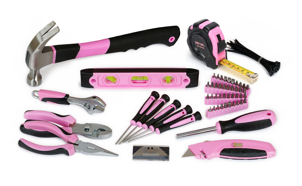 Набір інструментів WORKPRO Pink 103 предмети в сумці для дому та ремонту - ідеальний подарунок для майстра DIY