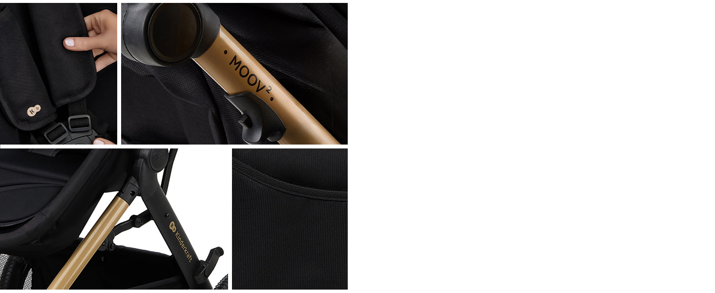Дитяча коляска Kinderkraft MOOV2 4 в 1 з автокріслом I-SIZE, бежевий PRO, до 22 кг