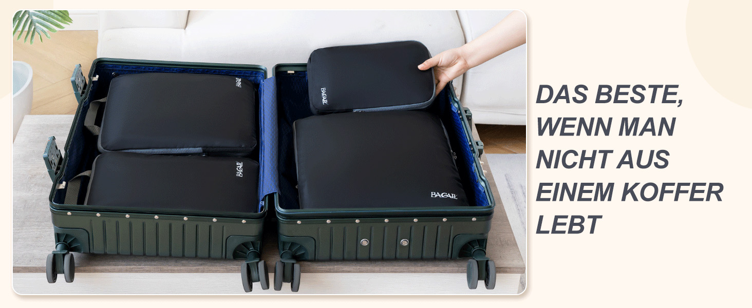 Набір компресійних органайзерів для одягу в дорогу Eono by Amazon, 4 шт, темно-синій — пакувальні куби для валізи та рюкзака