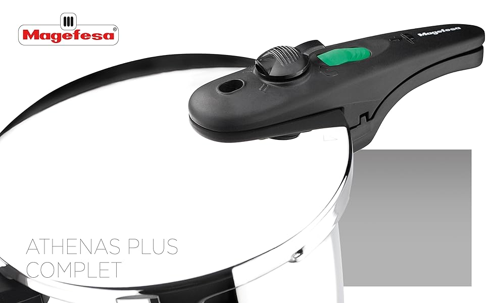 Набір сковорідок Magefesa Athenas 4+6L з корзиною та скляною кришкою, нержавіюча сталь 18/10, індукційне дно, термодифузійне дно