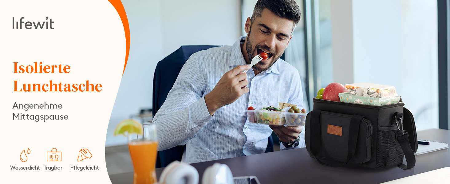 Термосумка-холодильник Lifewit 9л бежева: сумка-холодильник для обіду, пляжу, подорожей, роботи. Складана, водонепроникна