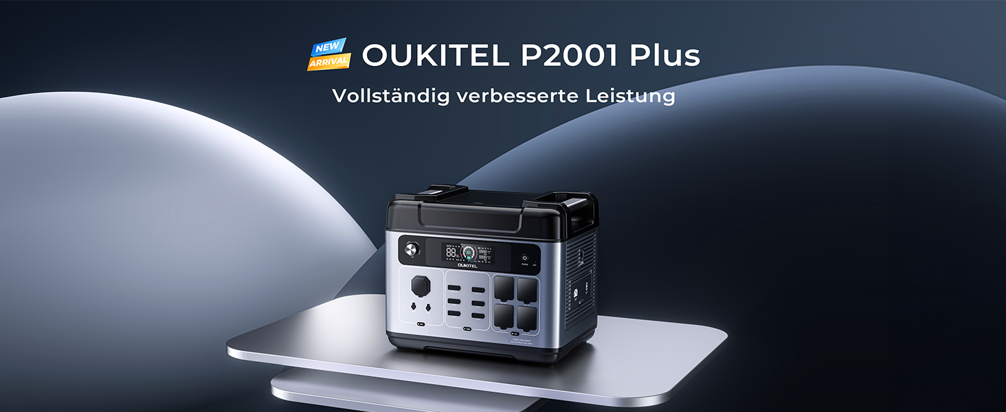 Портативна електростанція OUKITEL 800W з сонярним генератором, 512Wh LiFePO4, USB A/C, 1600W пікова потужність, для кемпінгу, подорожей, 6кг (P2001E PLUS)