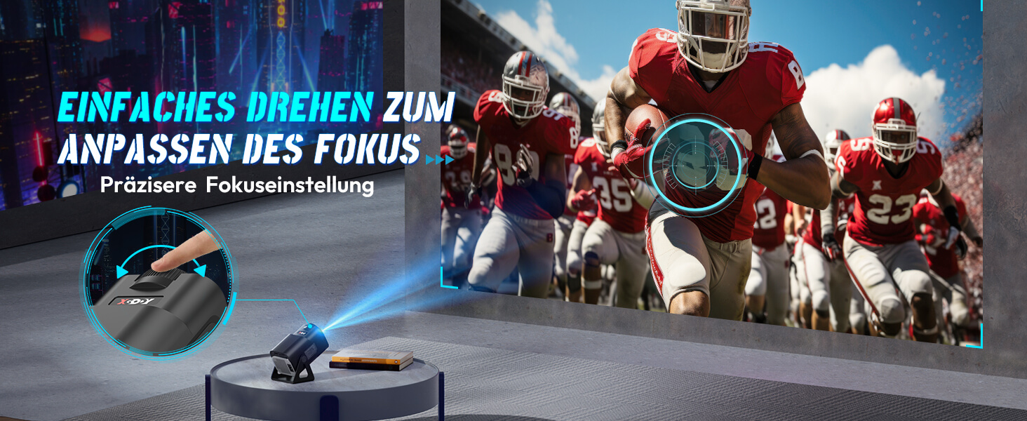 Портативний проєктор Xgody Gimbal 3: 12000 Люмен, Android 11.0, WiFi 6, Bluetooth, 720P HD (підтримка 4K), Автоматичне вирівнювання зображення, для домашнього кінотеатру (білий/чорний)