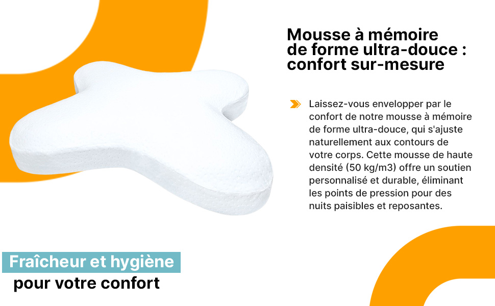Дитяча подушка Inphysio з Memory Foam: бамбукова тканина, ергономічна підтримка шиї, 50x30x5,5 см (білий - метелик)