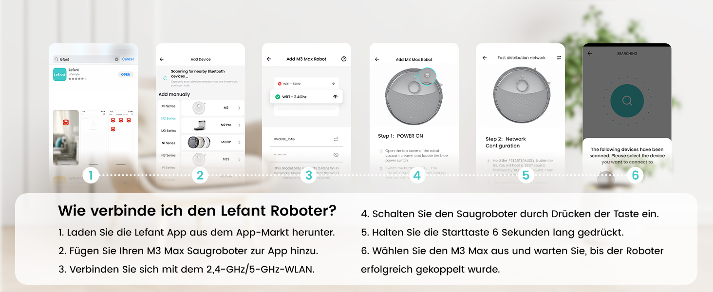 Робот-пилосос LEFANT M3 MAX: 6000Pa, вологе прибирання, лазерна навігація, антизаплутування, керування через додаток та Alexa, для тварин та килимів