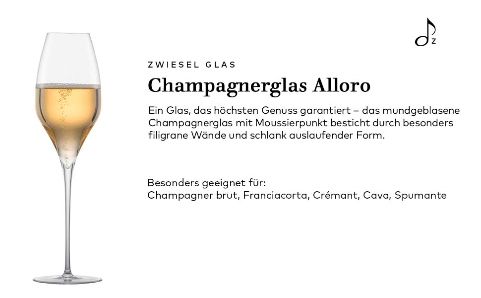 Шампанське склянка Zwiesel Glas Alloro (набір 2 шт), ручної роботи, з мусієвим точкою, склянка з кришталю Tritan® для ігристі вина (арт. 122175)