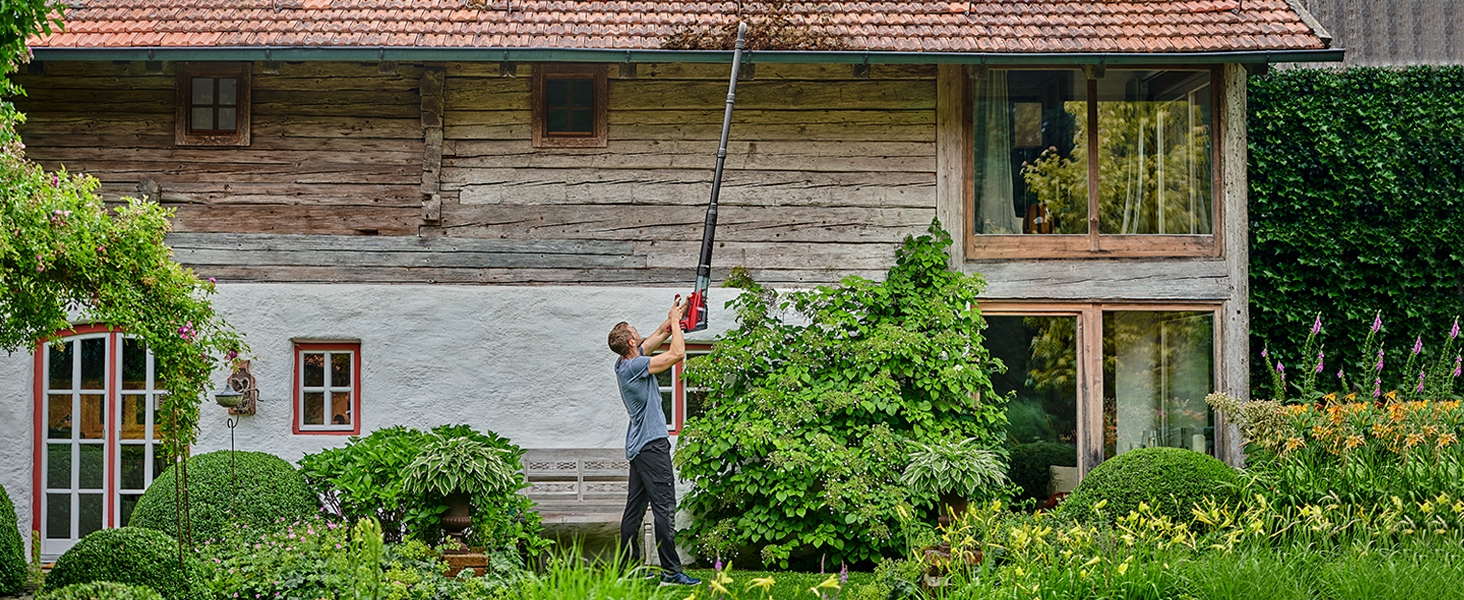 Einhell GP-LB 18/200 Li GK-Solo Акумуляторний повітродув (Power X-Change, 18В, аксіальний вентилятор, 670 м³/год, набір для очищення водостоків, без акумулятора та зарядного пристрою)