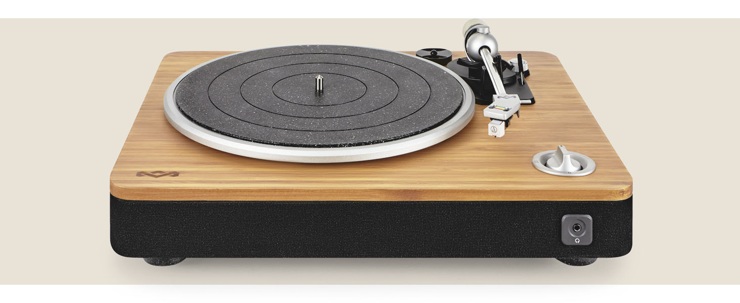 Бездротовий програвач вінілу House of Marley Stir It Up Bluetooth, екологічний, 33/45 об/хв, з вбудованим передпідсилювачем, головкою Audio-Technica, з бамбука