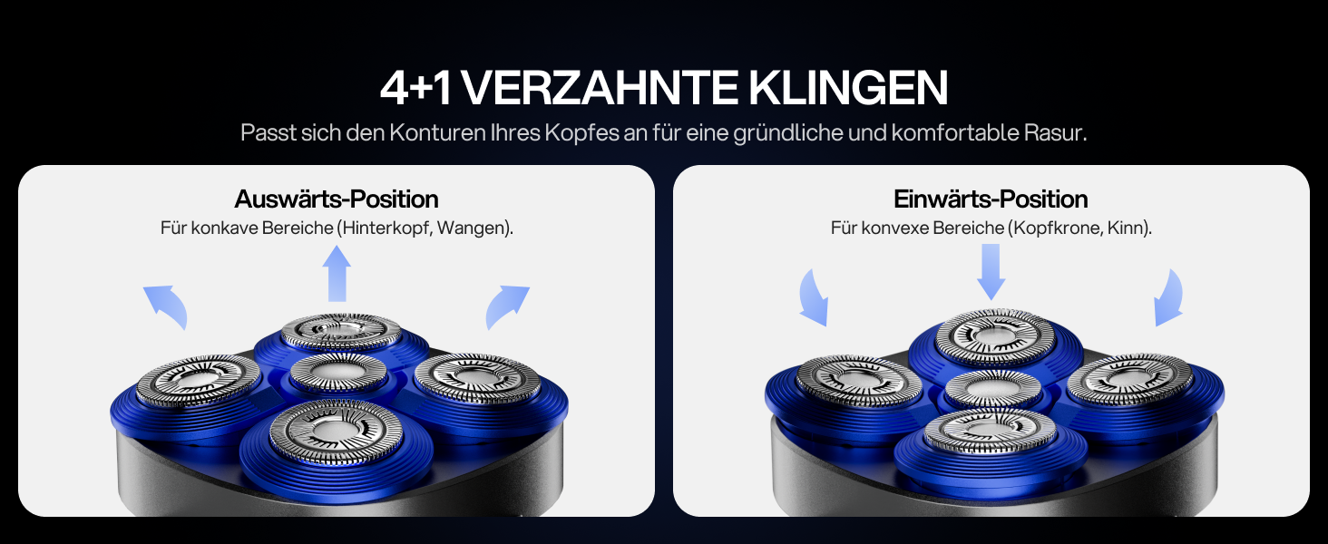 Електрична машинка для гоління голови Yoose Herren IPX7 (5 насадок, 90 хв, USB-C, індикатор заряду, вологостійка, срібляста)