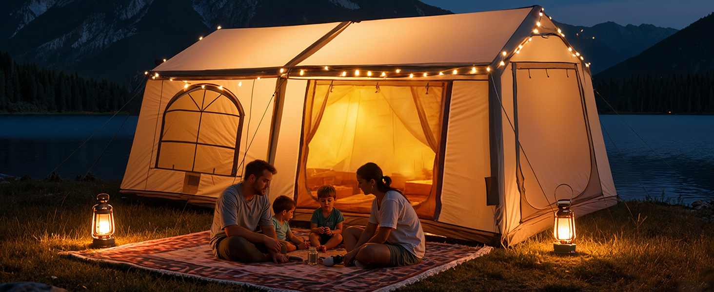 Надувний намет для кемпінгу Oxford 10 осіб - Водонепроникний, Air Glamping намет для відпочинку на природі