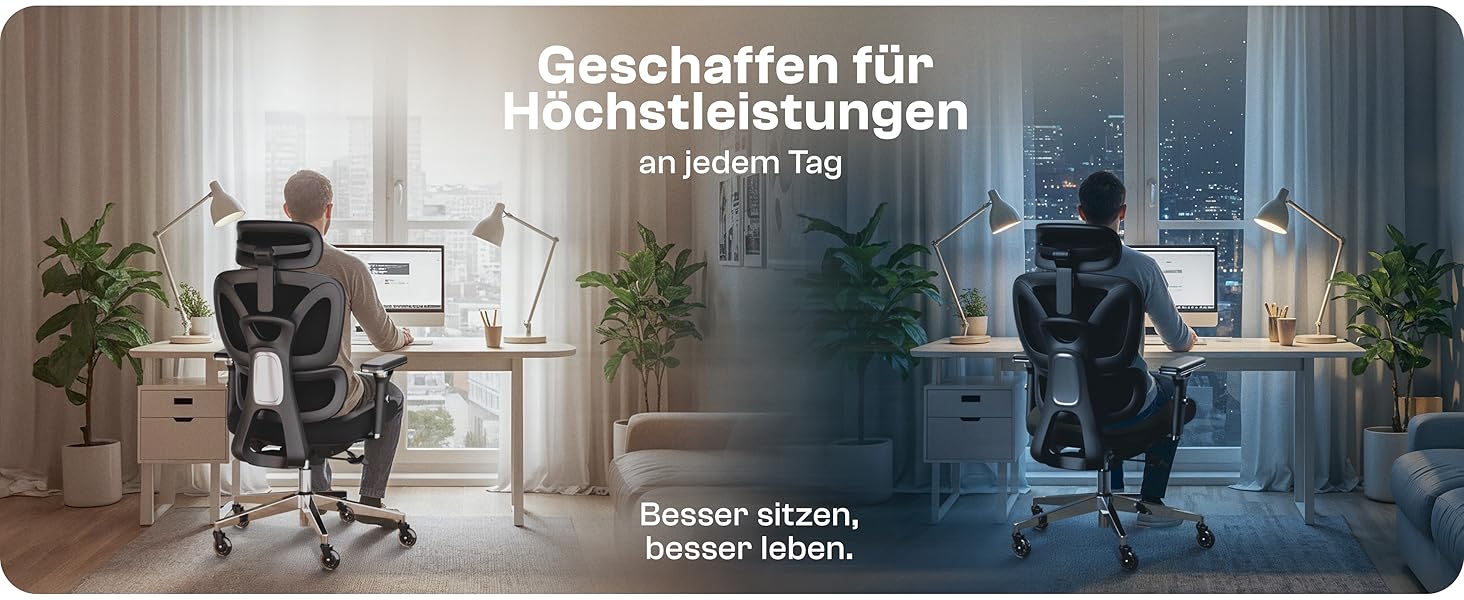 Ергономічне крісло Galahad Merlin (чорний) - офісне, для ігор, 150 кг | Крісло для роботи та дому