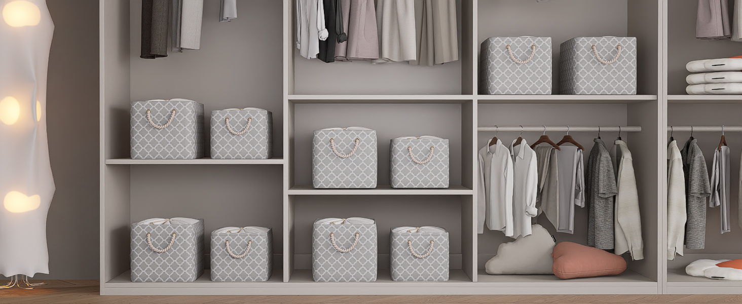 OUTBROS Коробки для зберігання 33 x 23 x 20 см, 3 шт. (Сірий, з мішком, ручка, складні)