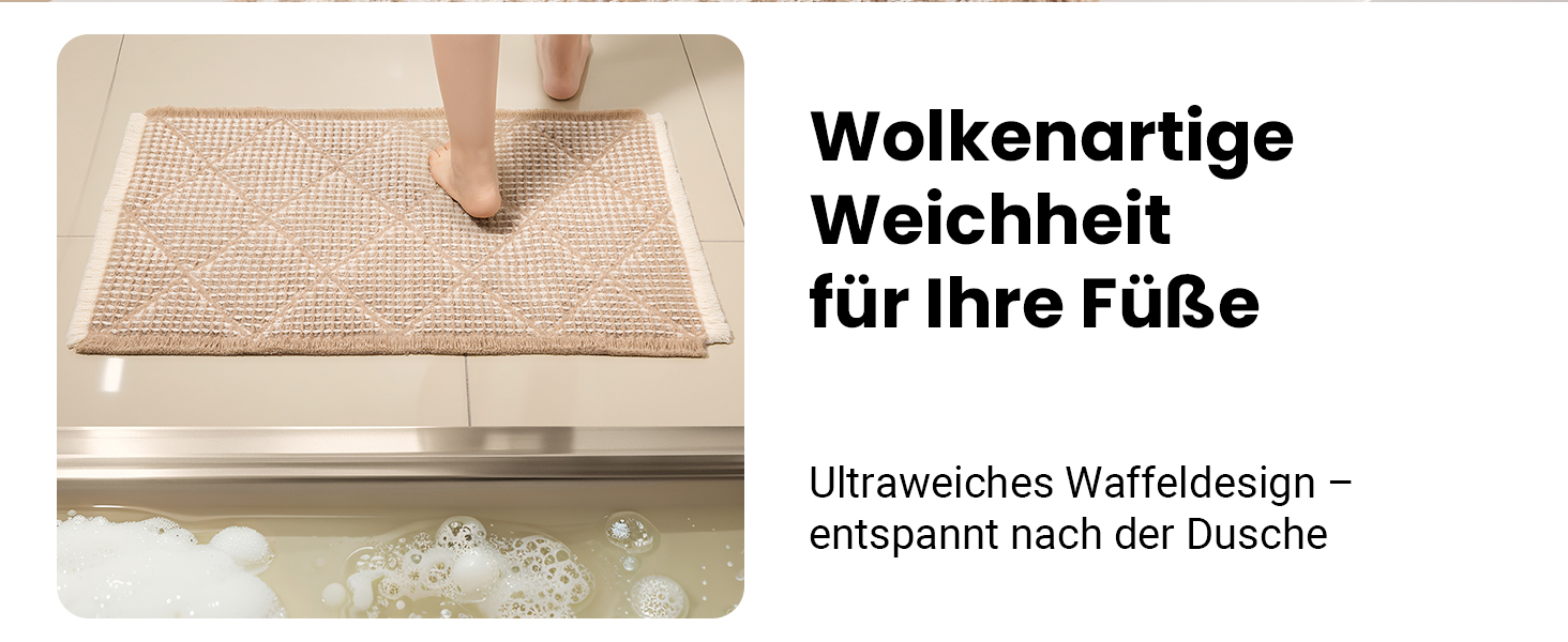 Набір килимків для ванної кімнати (2 шт.) - великий та середній, неслизькі, пранні, бохо-стиль, 51x120 см + 46x77 см, коричневий