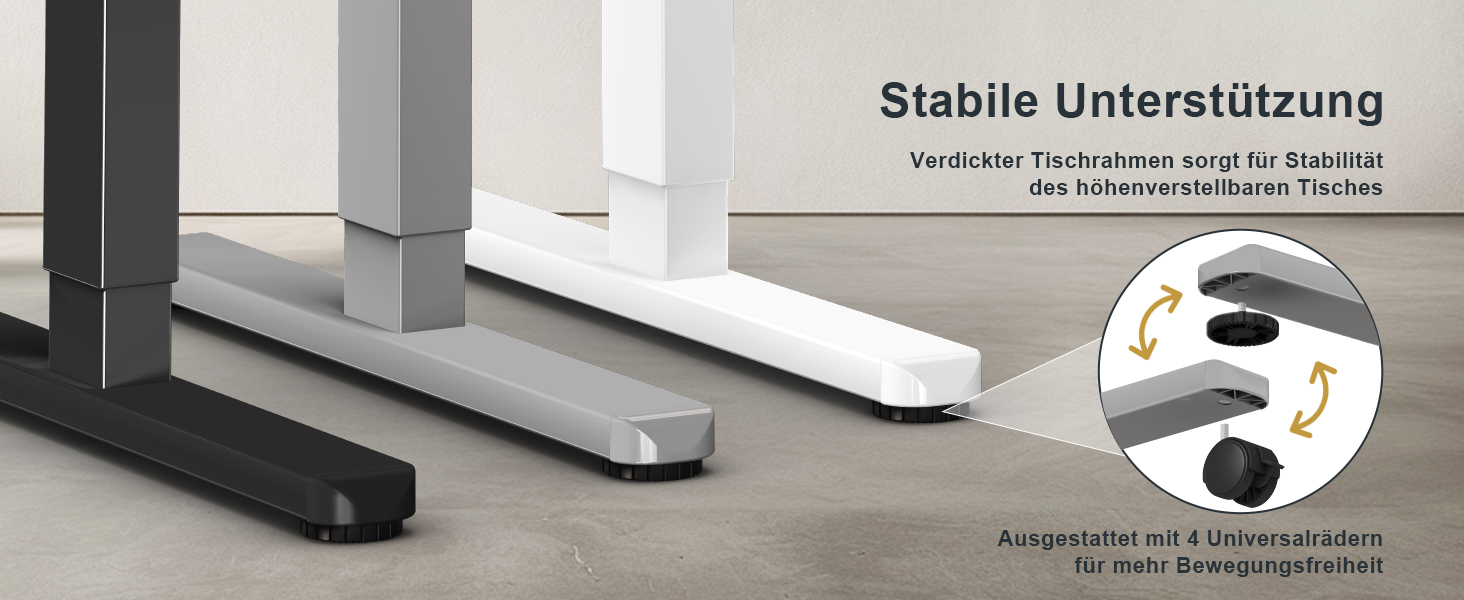 Електричний регульований стіл Flamaker: телескопічна стійка, пам'ять, сірий колір