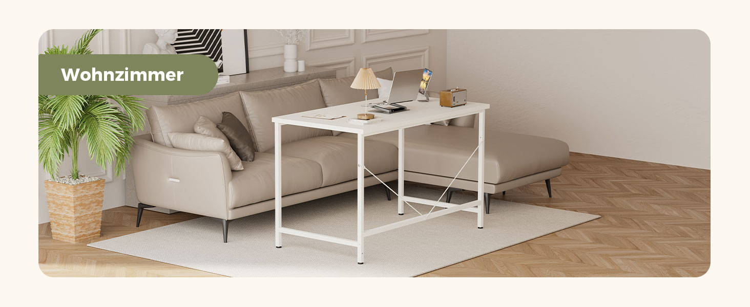 Комп'ютерний стіл Mericonia 120 см, ігровий стіл для невеликих приміщень, білий стіл для дому та офісу, стіл для студентів