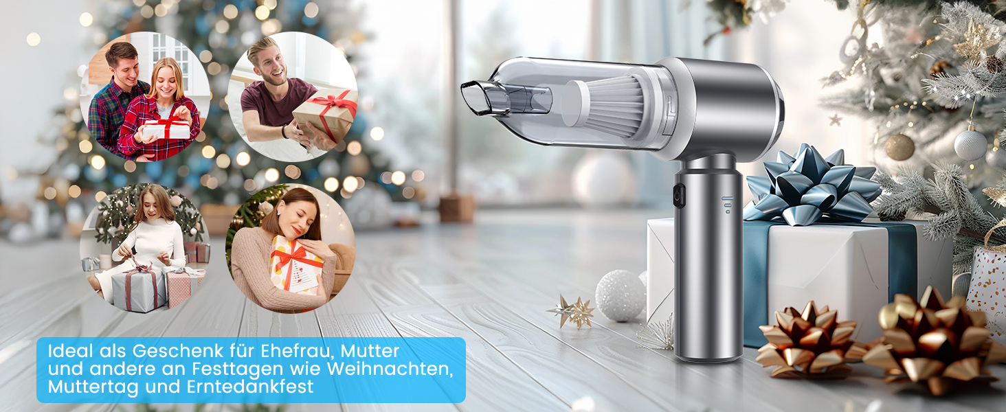 Акумуляторний ручний пилосос для автомобіля та дому, бездротовий портативний міні-пилосос 25000Па для прибирання шерсті тварин, офісу та кухні