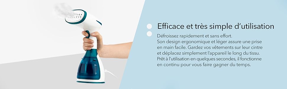 Wëasy HVP10 Ручний праскою, бездротовий, 1500 Вт, прасуюча поверхня з нержавіючої сталі, білий та синій