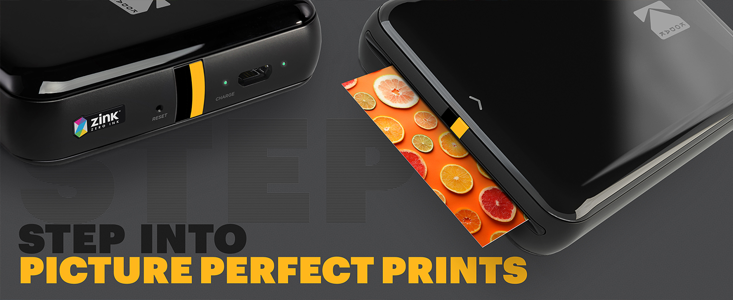 Фотодрук KODAK Step: Бездротовий мобільний принтер ZINK з безкоштовним додатком KODAK (білий)