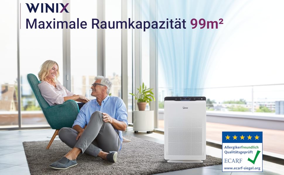 Повітряочисник WINIX ZERO для алергіків, 99 м², HEPA фільтр, для дому, від алергенів, пилу, шерсті тварин