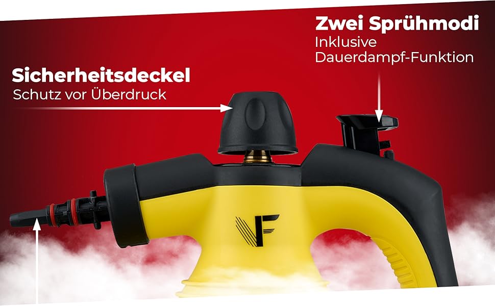 Пароочисник ручний Neighbor's Friend® Нова модель – Потужний ручний пароочисник, 3,5 Bar, кабель 4м, бак 350мл. Для авто, майстерні, дому та миття вікон. Пароочисник – Чорний