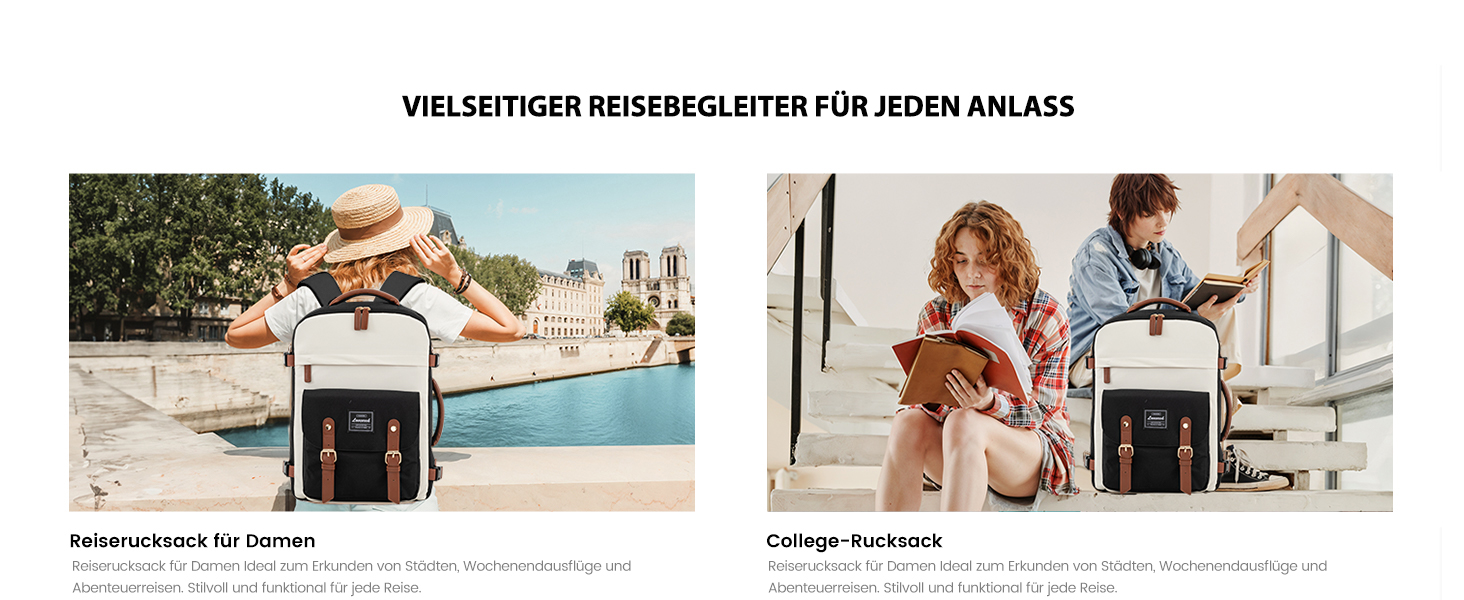 Рюкзак LOVEVOOK для ручної поклажі в літак, жіночий, водонепроникний, універсальний, для ноутбука 17 дюймів, шкільний, для студентів, подорожей, чорний/коричневий, 45x32x15 см